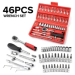 46pcs 1/4-Inch Socket Set Car Repair Tool Ratchet Torque Wrench Combo Tools Kit Auto Repairing SMT