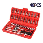 46pcs 1/4-Inch Socket Set Car Repair Tool Ratchet Torque Wrench Combo Tools Kit Auto Repairing SMT - Image 3